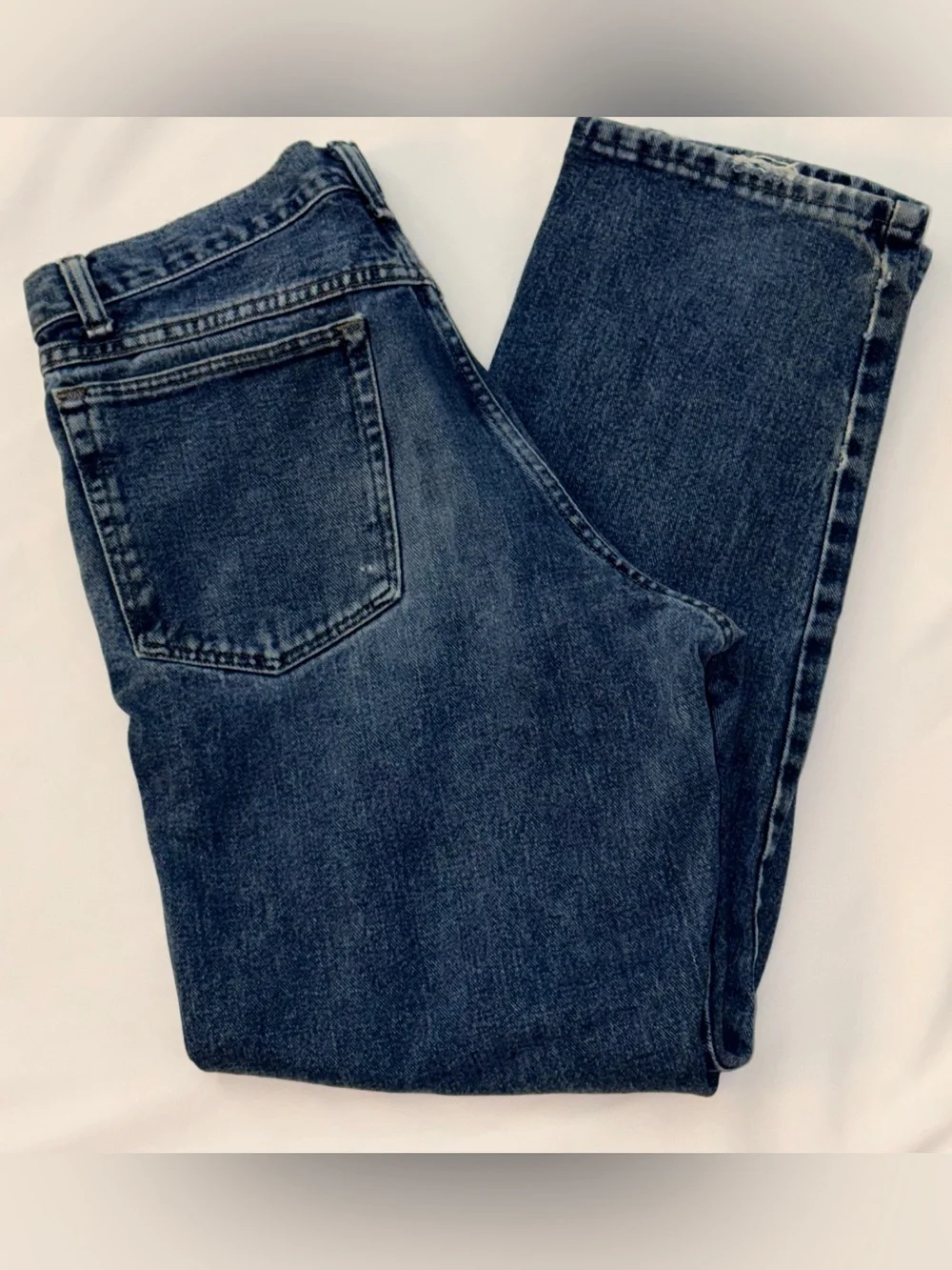 Vintage 90s Wrangler USA Retro Y2K Medium Blue Wash Denim Straight Leg Jeans 30”